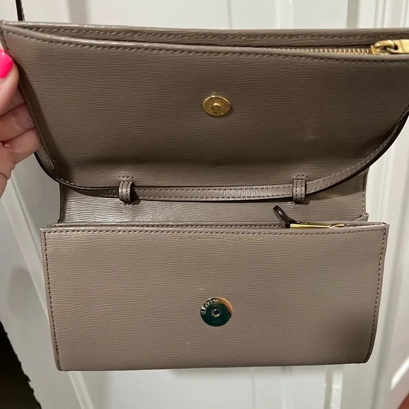 Ralph Lauren Taupe Envelope Style Crossbody Bag - Picture 3 of 7